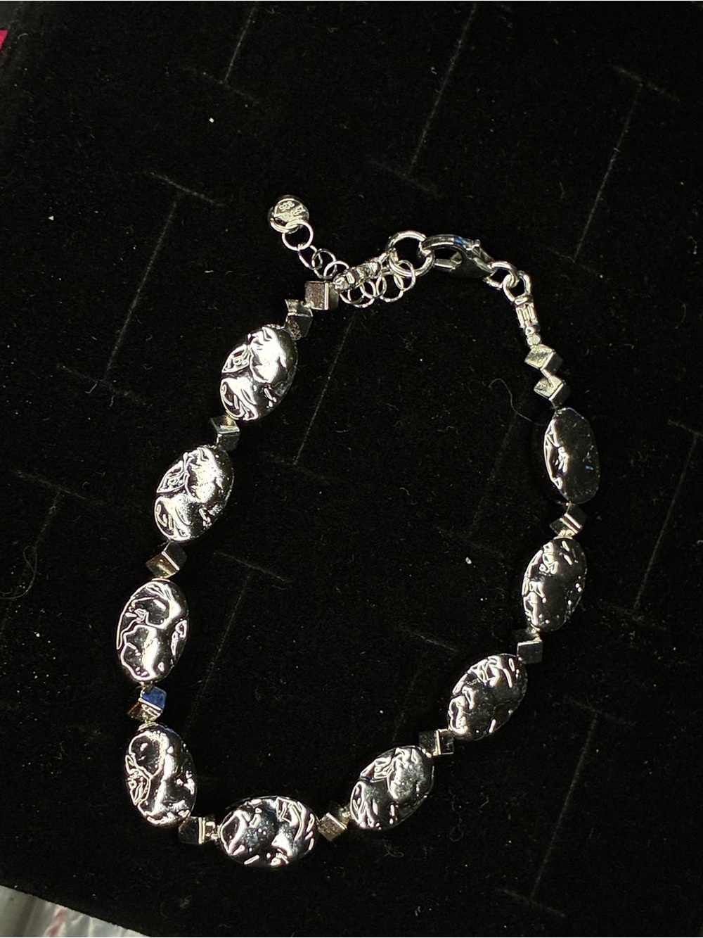 Silpada’s Sterling Silver & hematite Oval Link Bracelet - designer jewelry